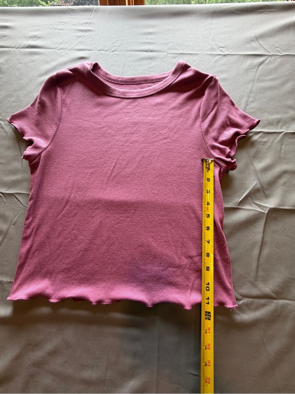 Everyday Pink Ribbed Crop Tee - Picture 3 of 5